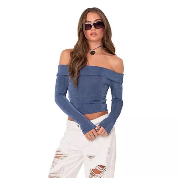 Edikted Tops - 🆕 NWT EDIKTED Women's Off Shoulder Long Sleeves Top SIZE SMALL